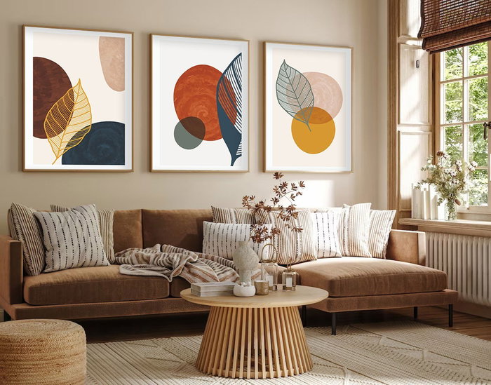 Wallity Cuadro Decorativo Enmarcado Huhu209 50 x 70 cm (3 piezas)